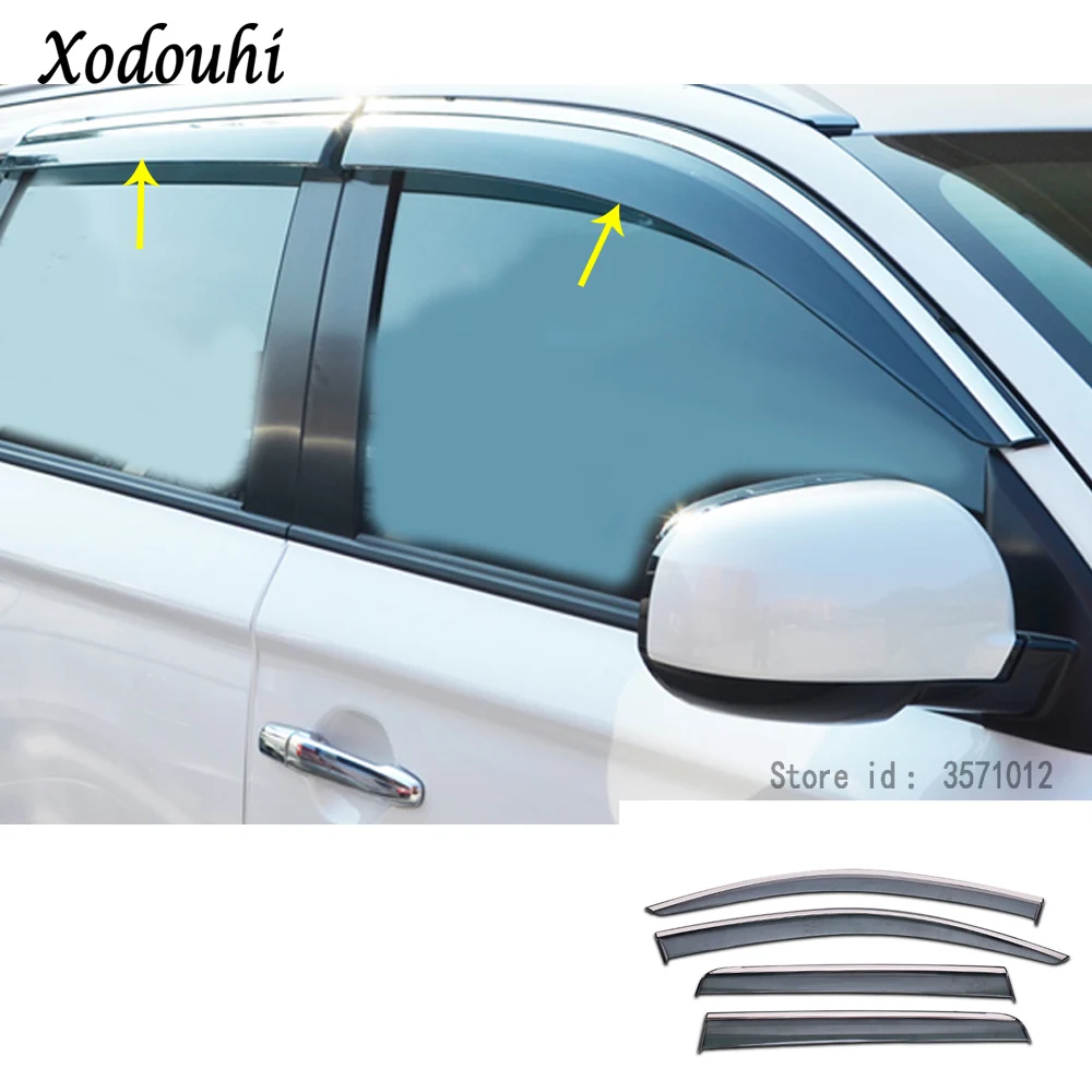 4 шт. пластиковые ветрозащитные стекла для Mitsubishi Outlander 2016 2017 2018 2019|Навесы и