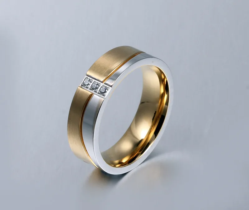 10 шт./лот обручальное кольцо из нержавеющей стали для пары золото-цвет обеспечить сочетание Размеры