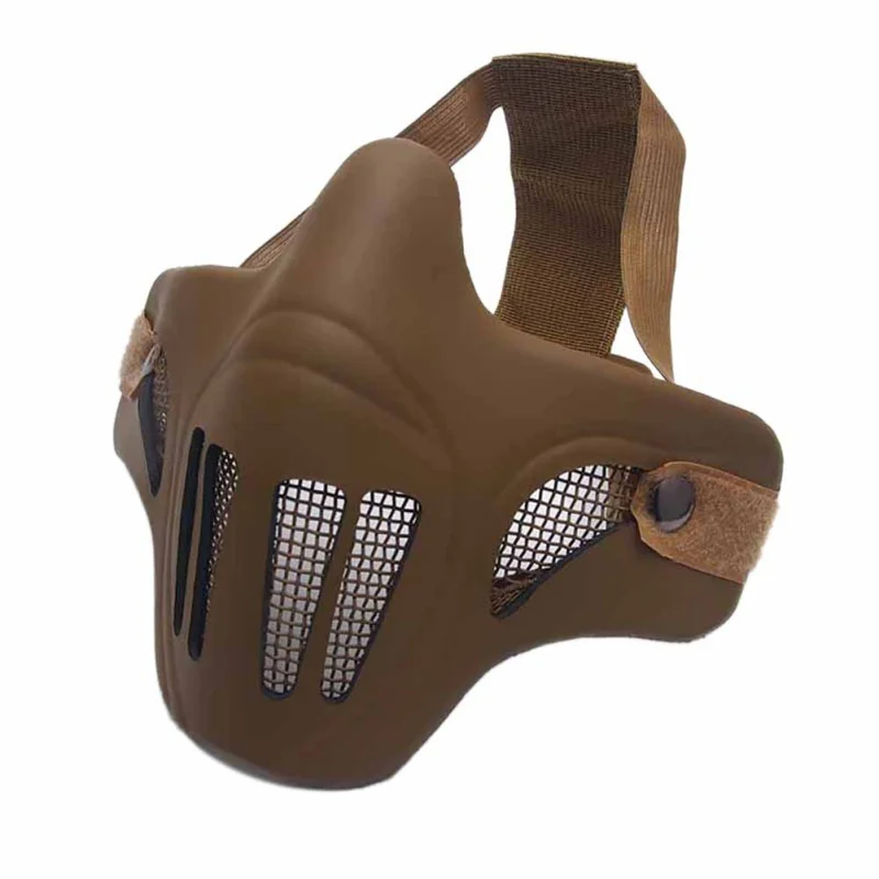 

Outdoor Half Face Breathable Hunting Tactical Protective Airsoft Masks Tactical Protective Mask Camping Metal Steel Net