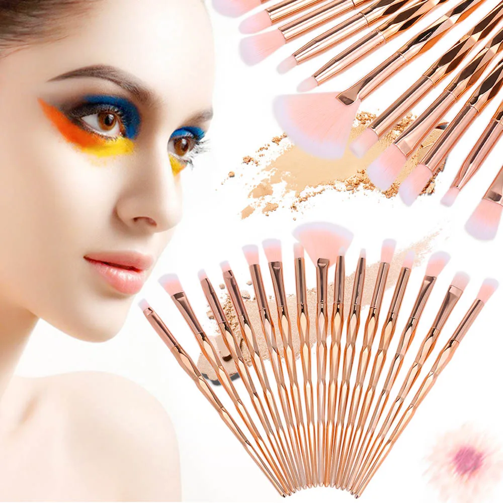 

Pro 15Pcs Makeup Brushes Set Eye Shadow Foundation Powder Eyeliner Eyelash Lip Make Up Brush Cosmetic Beauty Tool Kit