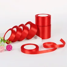 3-6-10-15-20-25-40-50 мм красные шелковые атласные ленты для свадьбы, дня рождения, Подарочная коробка для упаковки конфет, упаковочные ленты