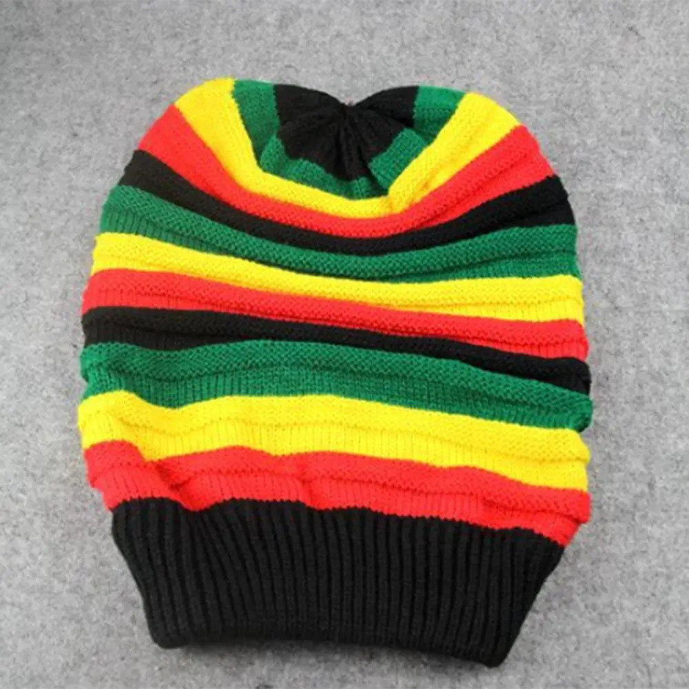 Зимняя хип-хоп Боба Кепка в ямайском стиле раста шапка регги многоцветная полосатая шапка головные уборы для мужчин и женщин стиль Мужская шапочка s Gorro - Цвет: color  3