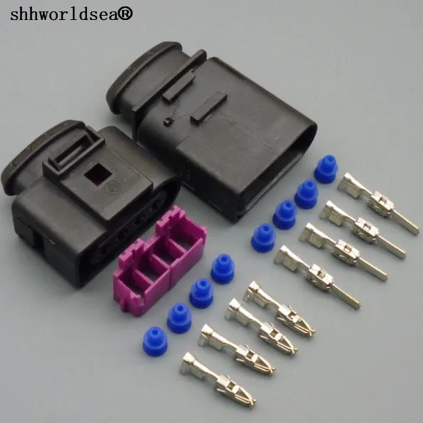 

shhworldsea 1J0973724 4Way Automotive Waterproof Electrical Connector Repair Kit Case 1J0 973 724 for audi for VW Passat Jetta