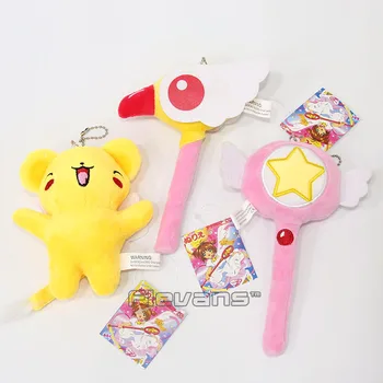 

Anime Cartoon Card Captor Sakura Kero Magic Star Wand Mini Plush Toys Soft Stuffed Pendant Dolls 10pcs/lot