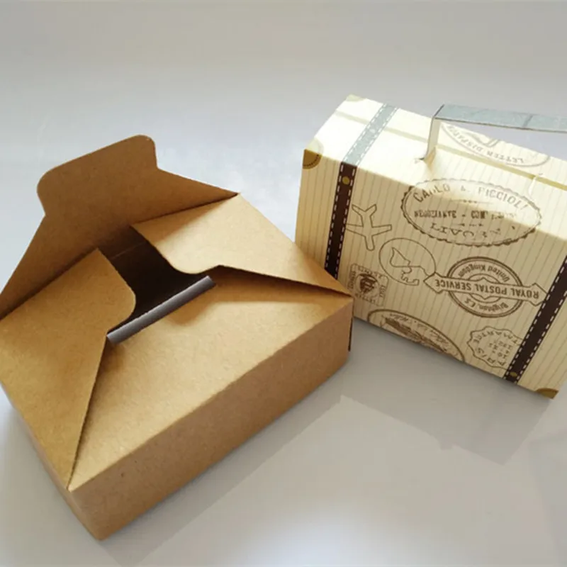 10 шт. креативный мини-чемодан, дизайнерская картонная коробка для конфет, коробка для конфет, коробка для шоколада, Свадебная подарочная коробка с картой