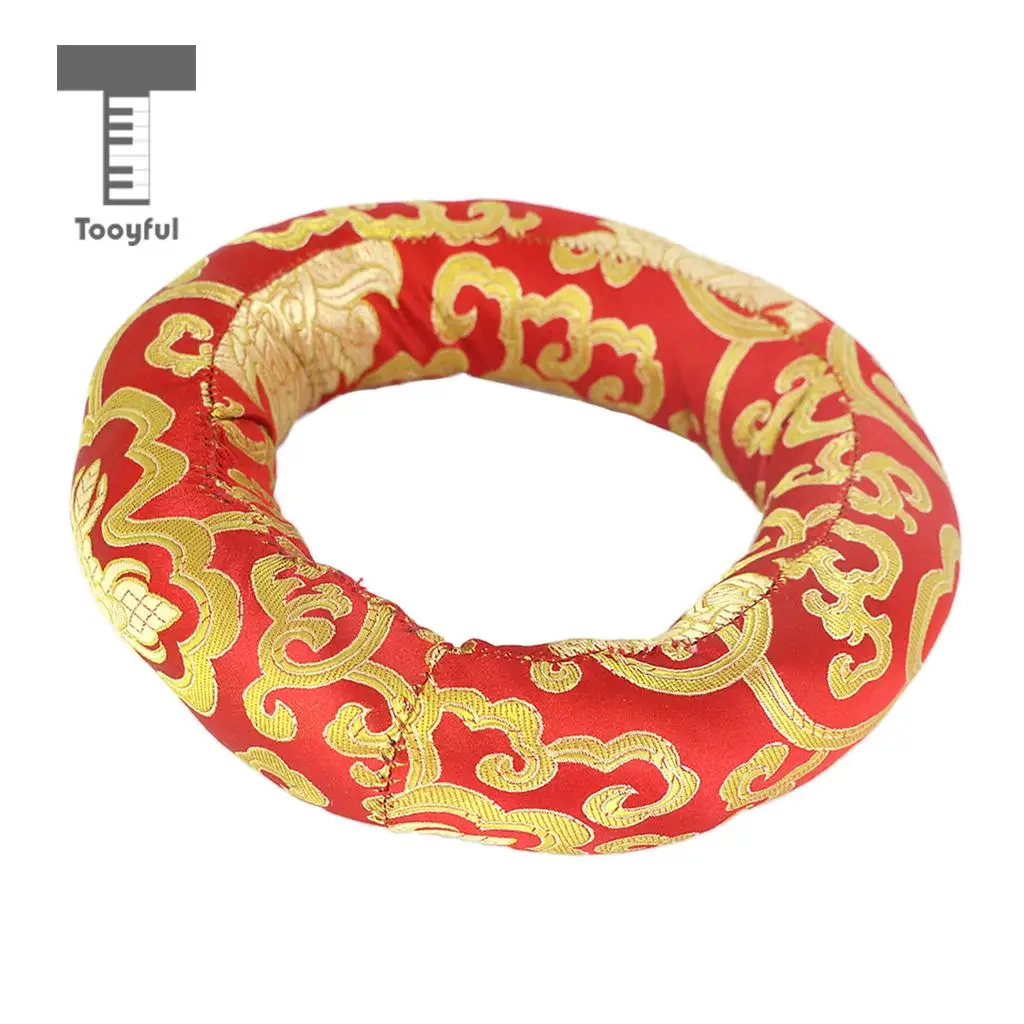 Tooyful тибетская шелковая парча ручной работы круглая Поющая чаша для медитаций подушка кольцо Подушка случайный цвет