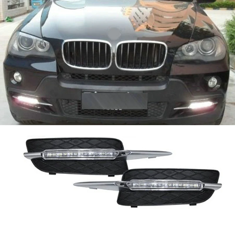 2x LED DRL Daytime Running Day Driving Fog Lamp Light For BMW X5 E70