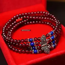 Натуральный фиолетовый Wu гранатовый браслет вокруг 4 laps hand string 4 мм зеленый золотой аксессуары