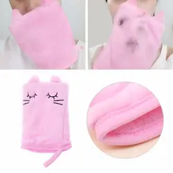 Полотенце для лица макияж удалить перчатки милый кот Многоразовые чистки ткани Remover инструмент