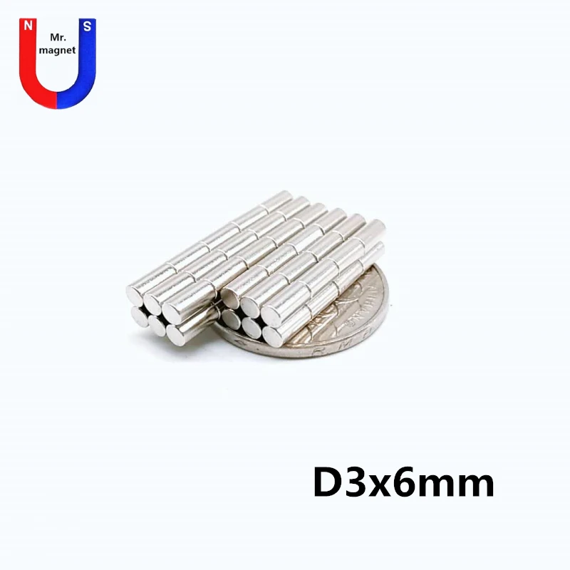 

500pcs 3x6 Strong Neodymium Magnet 300g Pulling N42 NdFeB Powerful Small Round Magnetic Fridge Magnets 3mm x 6mm