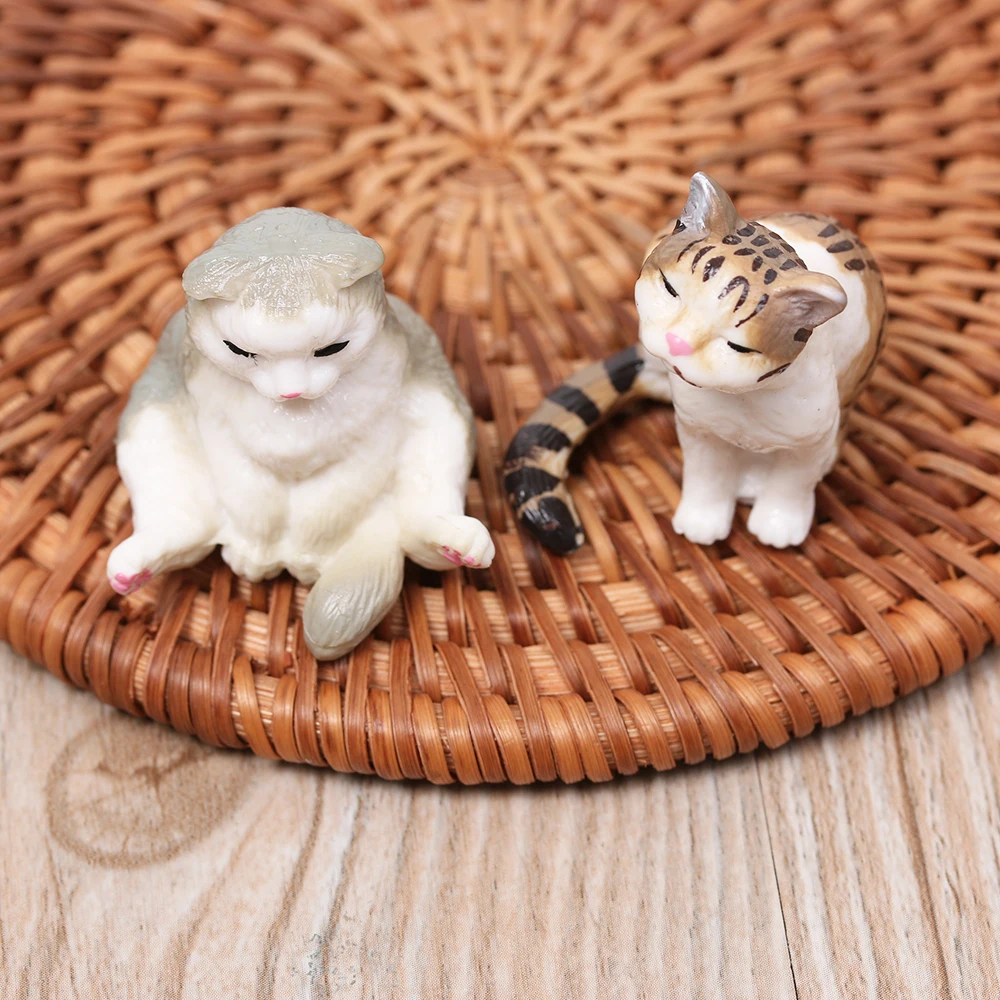 Фигурки счастливых кошек 1 шт. модели котят Мультяшные животные миниатюрные