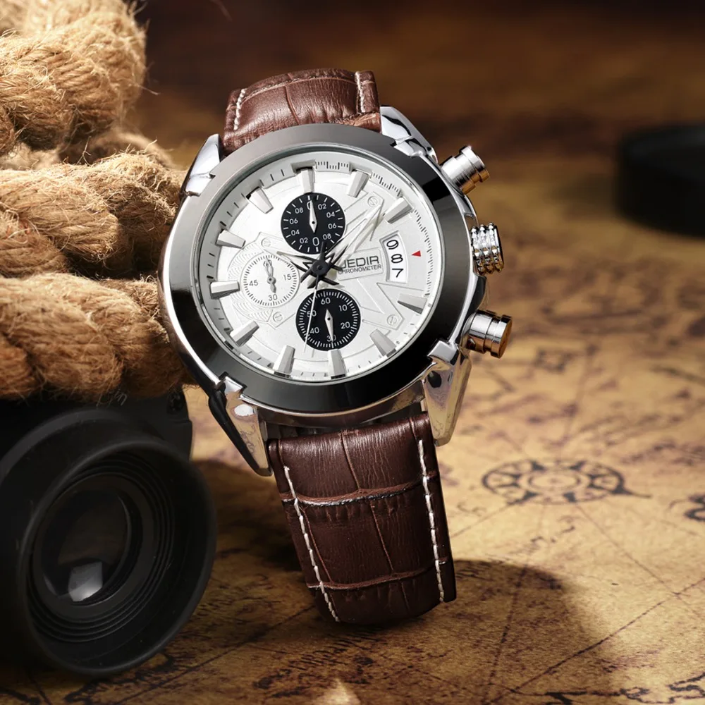 

New Fashion Quartz Watches Men Luxury Brand Waterproof Leather Strap Men's Wrist Watch Relogio Masculino Male Clocks Man 2019