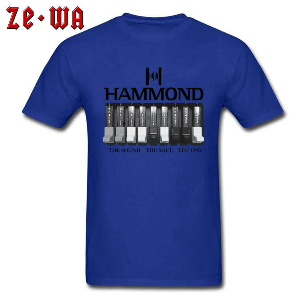 Funny Tshirts Hip Hop Short Sleeve Design Cotton Fabric Crewneck Man Tops T Shirt Casual Top T-shirts Thanksgiving Day Hammond Organ logo and graphics 19032 blue