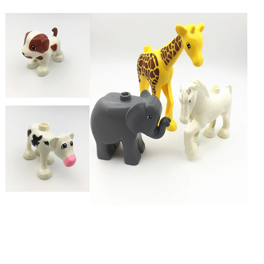 

Single Sale Diy Big Size Bricks Accessories Happy farm Animals Food Blocks Bricks Toys Compatible with Legoingly Duploed Parts