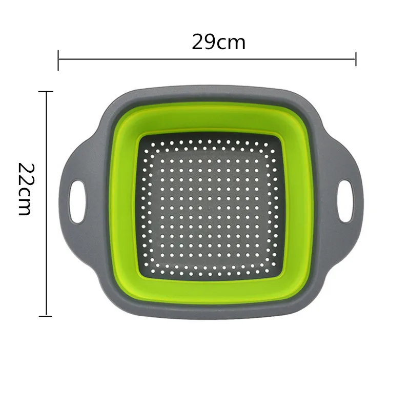 1 шт. квадратный фильтр Силиконовый складной корзина для мытья фруктов и овощей фильтр с ручкой дуршлаг кухонный инструмент - Цвет: big