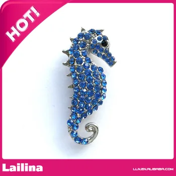 

Blue Seahorse Brooch Beach Wedding Rhinestone Crystal Brooch Accessories Bridal Dress Brooch bouquet Hair comb
