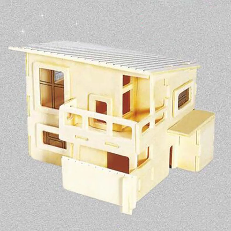 

Children's Educational Toys Wood Board Piece 3D Consturction Puzzles House Model Kit Exercise Assembly Toy for Kids boys girls