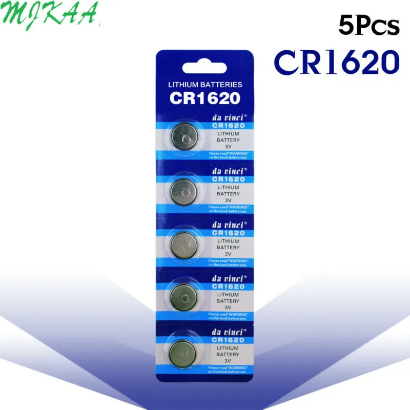100 шт = 20 карт CR1620 кнопочные батареи ECR1620 DL1620 5009LC ячейка монета литиевая батарея 3 в CR 1620 для часов Электронные игрушки дистанционного управления