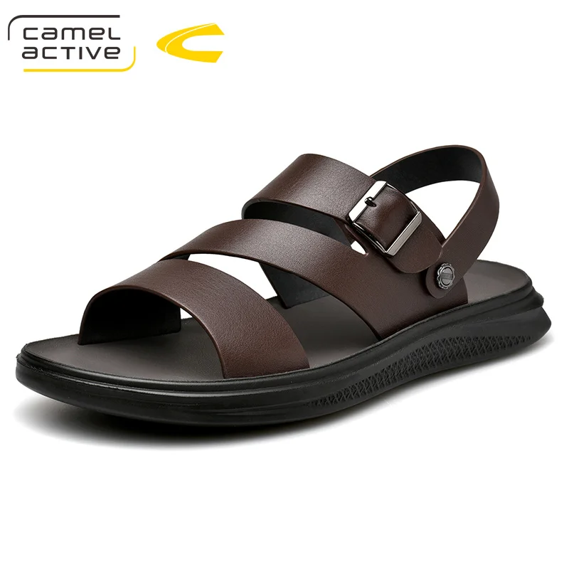 Camel Active Одежда высшего качества сандалии, мужские тапочки; Летние босоножки из натуральной кожи Мужская Уличная обувь Мужские кожаные туфли 19330