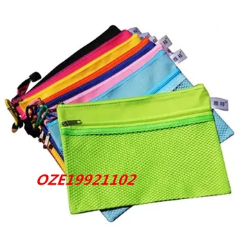 

1PCS Zipper Closure 2 Pockets Canvas A5 File Bag Document Holder