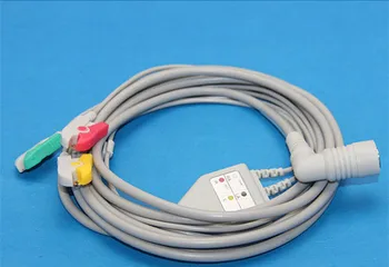 

Compatible Colin ECG cable BP88 BP306 3 lead 5-Lead one-piece 6pin ECG cable and leadwire Snap Clip AHA or IEC