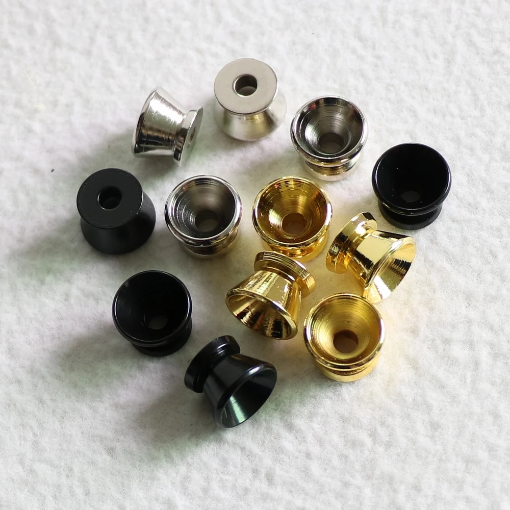 4pcs/pack Chrome Electric Guitar Strap Button Black Color Acoustic