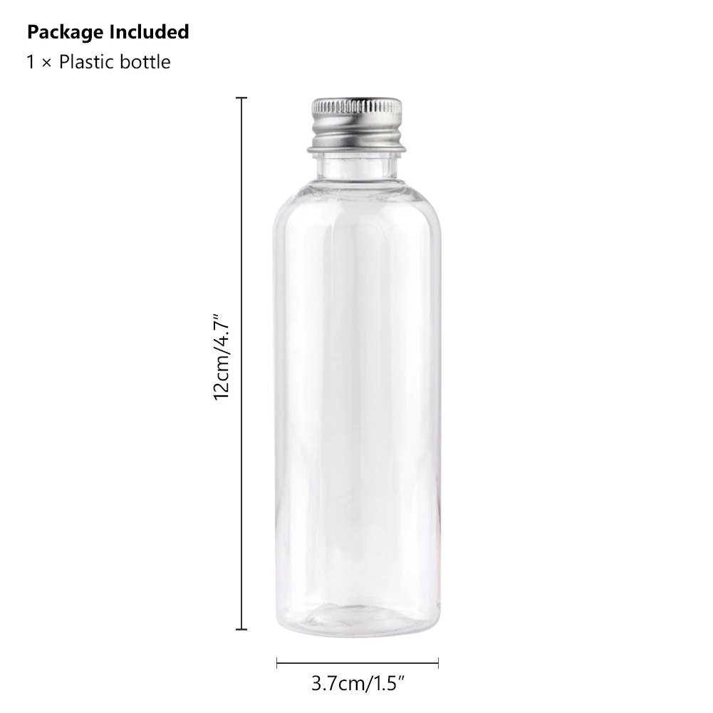 20 мл, 50 мл, 100 мл, пустая банка, многофункциональный контейнер для макияжа, пластиковая прозрачная пустая бутылка для путешествий, экономия места+ алюминиевая крышка - Цвет: 100ml Transparent