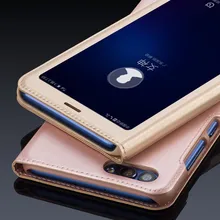 WeeYRN Open Window PU Leather Flip Case For Huawei P Smart Luxury Case View Quick Answer Case Cover for Huawei P Smart Funda