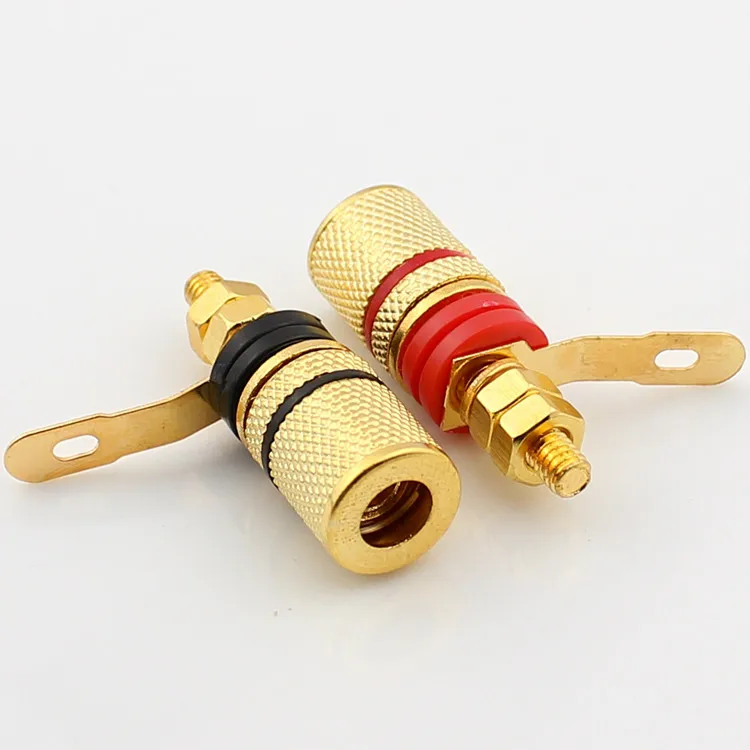 

2pcs Gold Plated connection post horn wiring column sound box wiring column banana head socket Budweiser seat