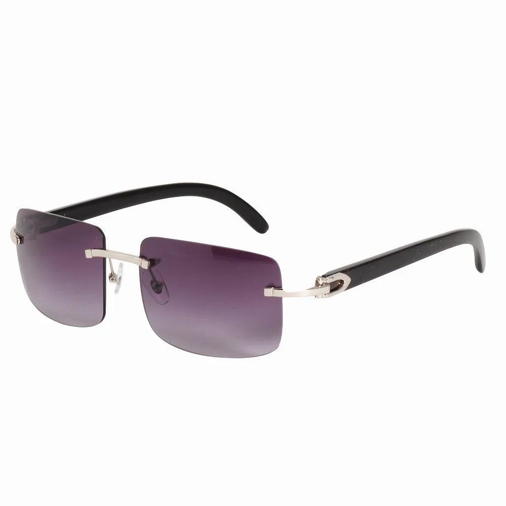 LONSY рога буйвола Высокое качество солнцезащитные очки с высоким передатчиком CR39 линзы - Цвет линз: C5 silver-gray lens