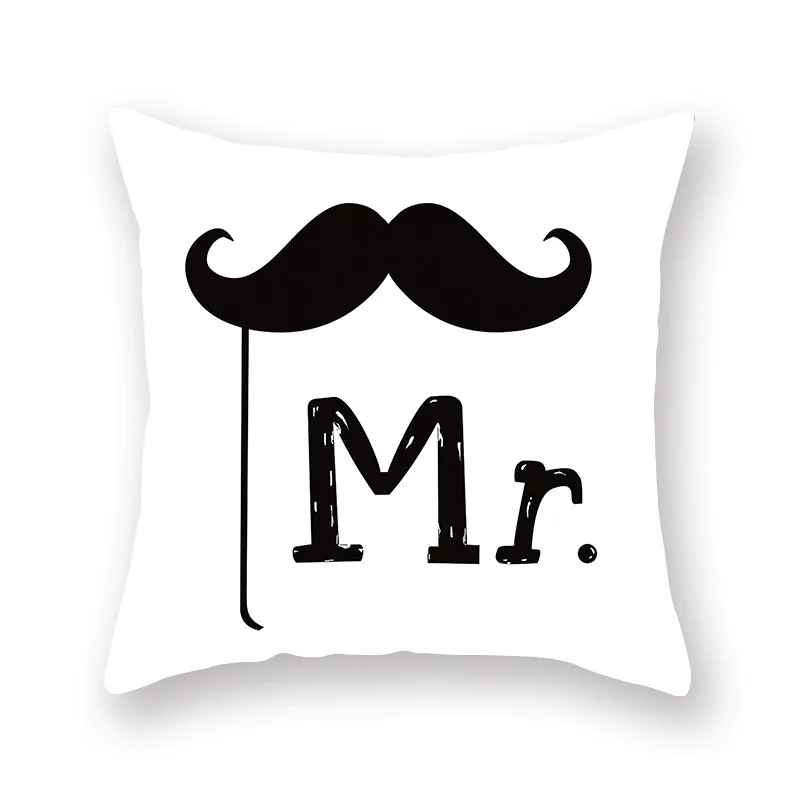 Лидер продаж подушка крышка INS красные губы влюбленных Mr Mrs череп Роскошная печать квадратный молнии накидка на подушку Персонализированная наволочка