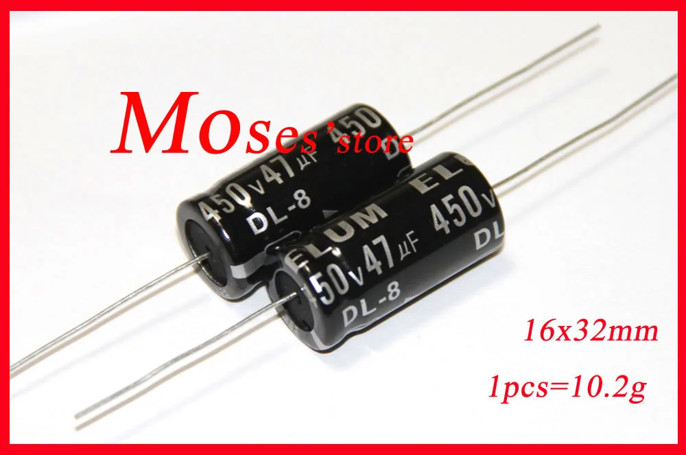 

450v 47uf 100% Original New Axial Electrolytic Capacitor Capacitance 16x32mm (5pcs)