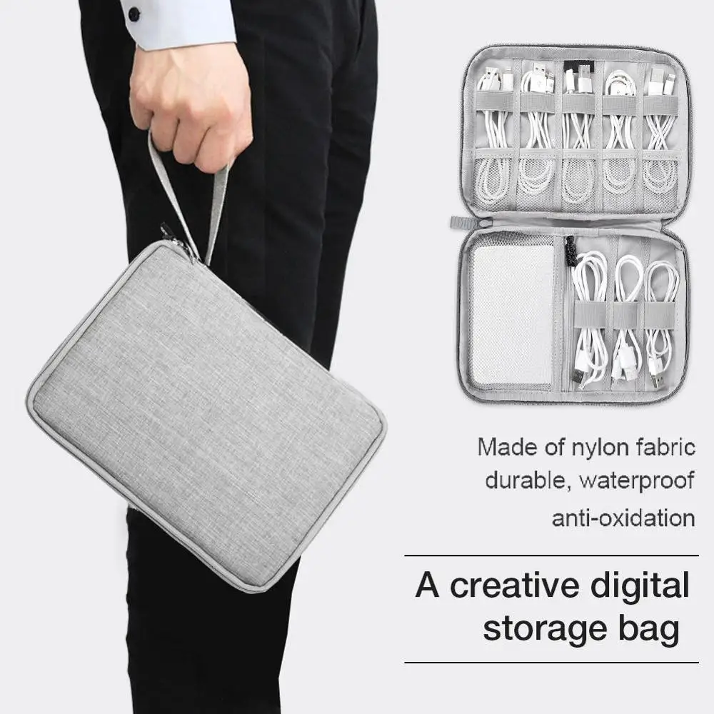 

Travel Cable Bag Portable Digital USB Gadget Organizer Charger Wires Cosmetic Zipper Storage Pouch kit Case Accessories Supplies