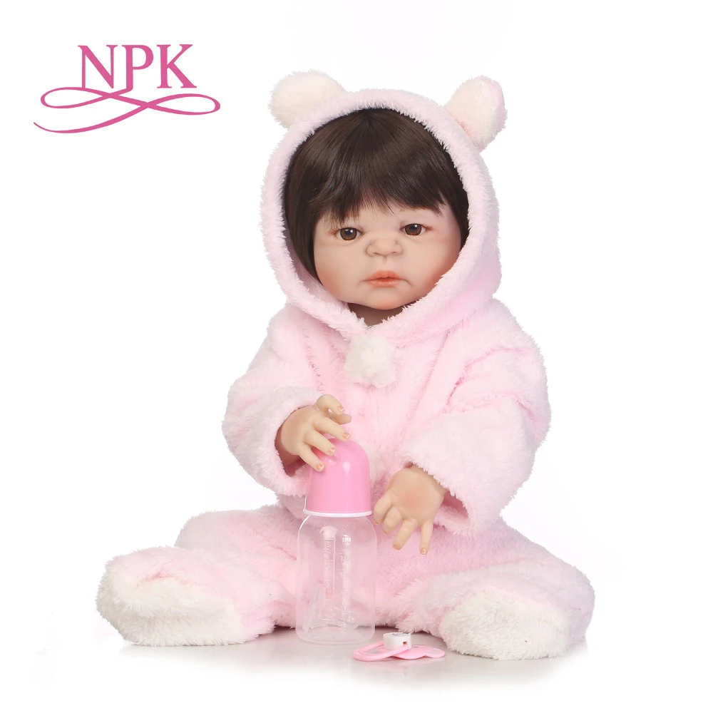 Кукла новорожденная NPK мягкая силиконовая 22 дюйма 55 см|doll reborn 22|soft silicone dollssilicone dolls