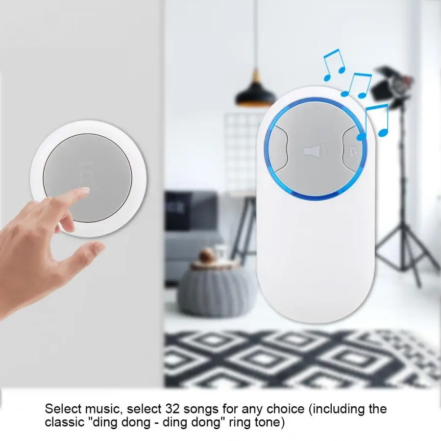 US 110-240V Wireless Doorbell Waterproof Smart Door bell 328ft Long Distance Remote Control doorbell