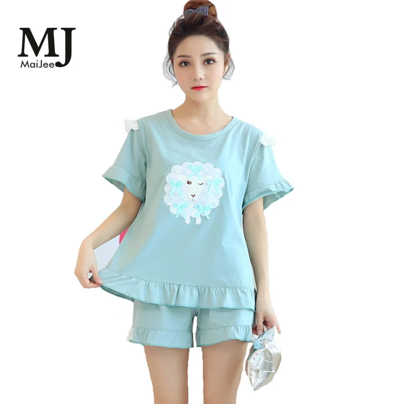 X037 MaiJee пижамы хлопка Chemise De Nuit Femme Для женщин Ночное 2019 Новый модный стиль хлопок