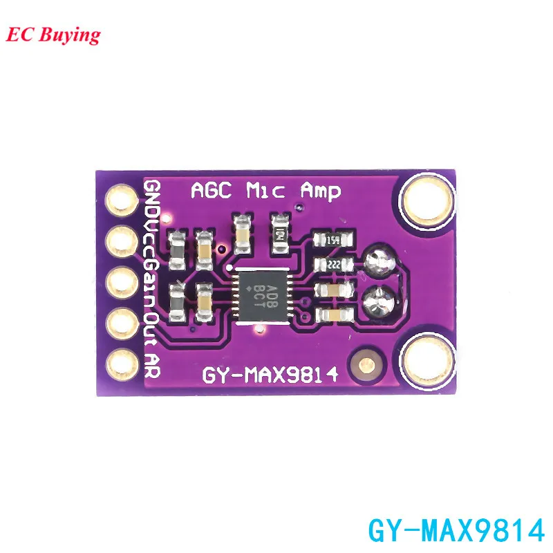 MAX9814 электретный микрофон усилитель плата модуль микрофон автоматическое усиление Макс 40 дБ/50 дБ/60 дБ частота 2,7-5,5 В с контактами для Arduino