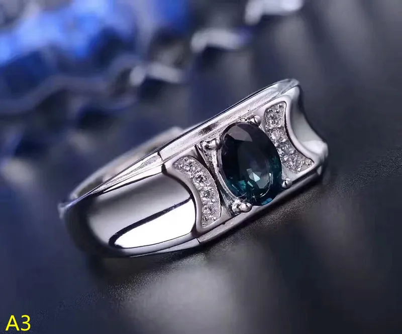 KJJEAXCMY Fine jewelry 925 pure silver inlaid Sapphire Rings for men and women