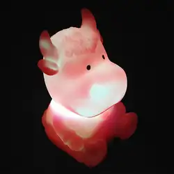 Прекрасный Крупный рогатый скот светодиодный ночник украшения для домашнего праздника случайный светильник детский подарок световая
