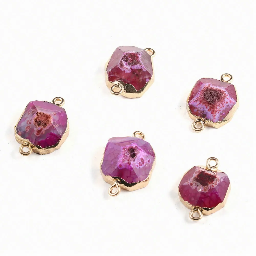 

Natural Stone Pendant Double Hole Connector Charm Pendant Beads for DIY Jewelry Accessories Jewelry Making Supplies Size 16*32mm