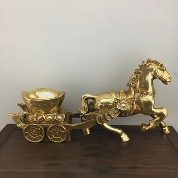 

125SHUN Can select size Copper Feng Shui Mara yuan Bao Chinese zodiac signs horse Household office Decoration