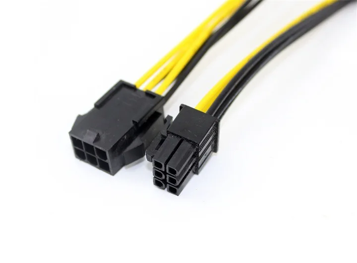 10pcs/lot 6 pin ATX 12V CPU EPS P4 Power Extension Cable 6pin 20cm 
