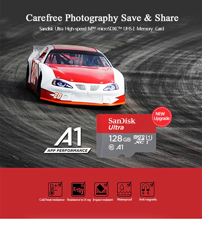 Карта памяти SanDisk A1 Micro SD, 16 ГБ, 32 ГБ, 64 ГБ, 128 ГБ, Micro SD CLASS 10, TF карта, 8 ГБ, cartao de memoria