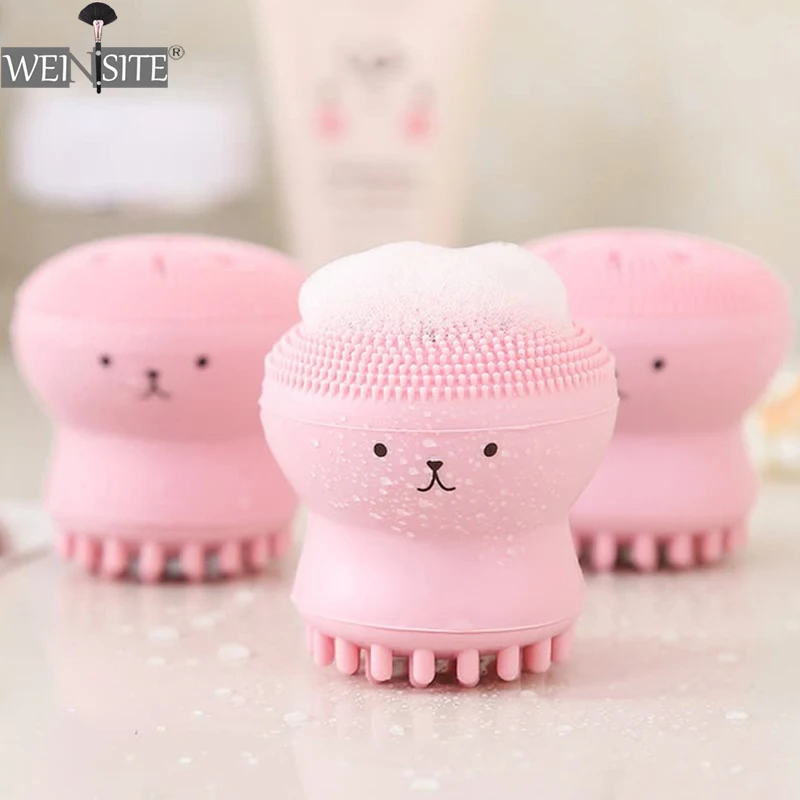 

Pink Octopus Wash Face Brush Skin Cleaner Face Dirt Suck Up Vacuum Acne Pimple Tool Waterproof Silicone Toiletry Kits