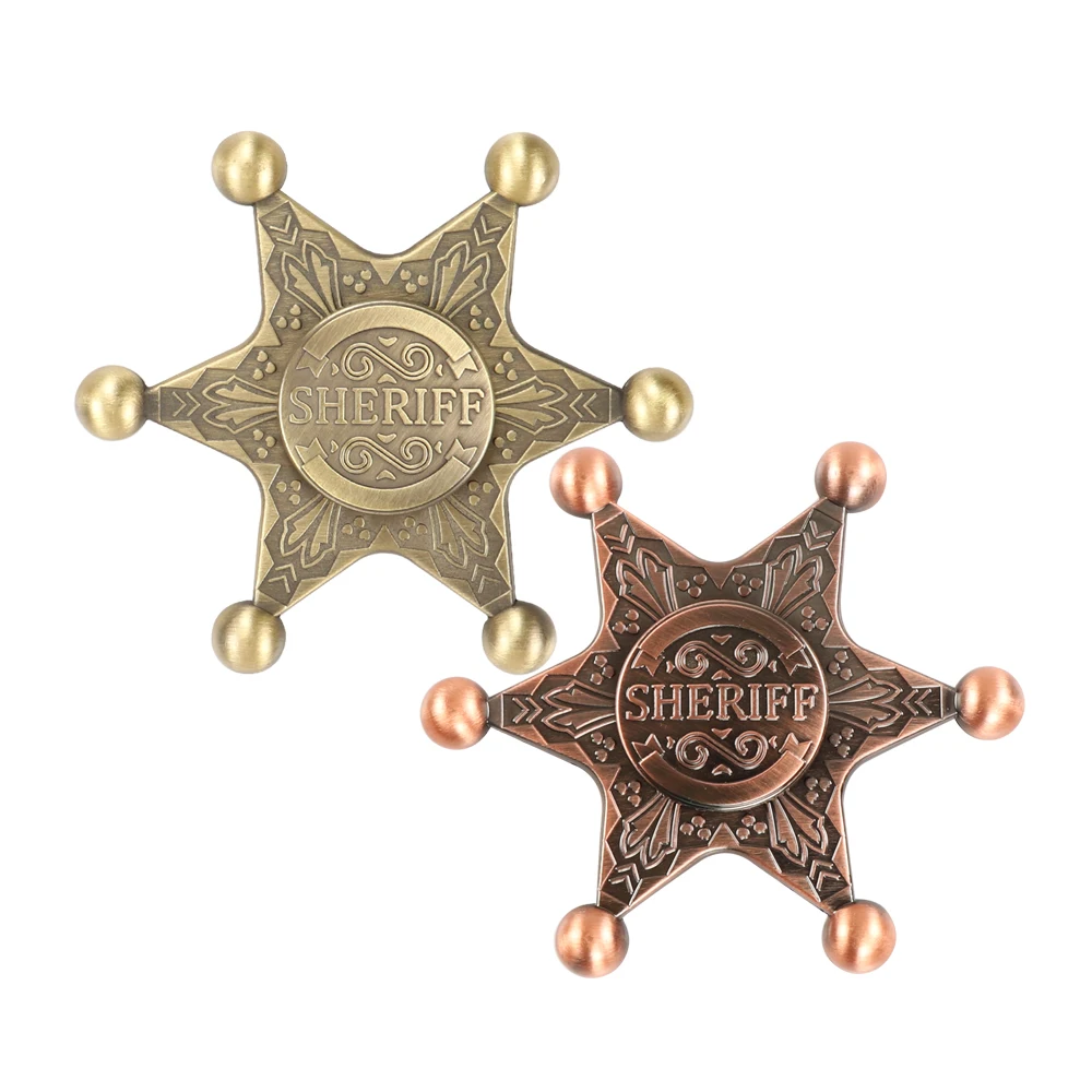 3 8 Mins Fidget Spinner Newest SHERIFF Smooth High Speed Metal Hand Spinners Fidget Toys Spiners