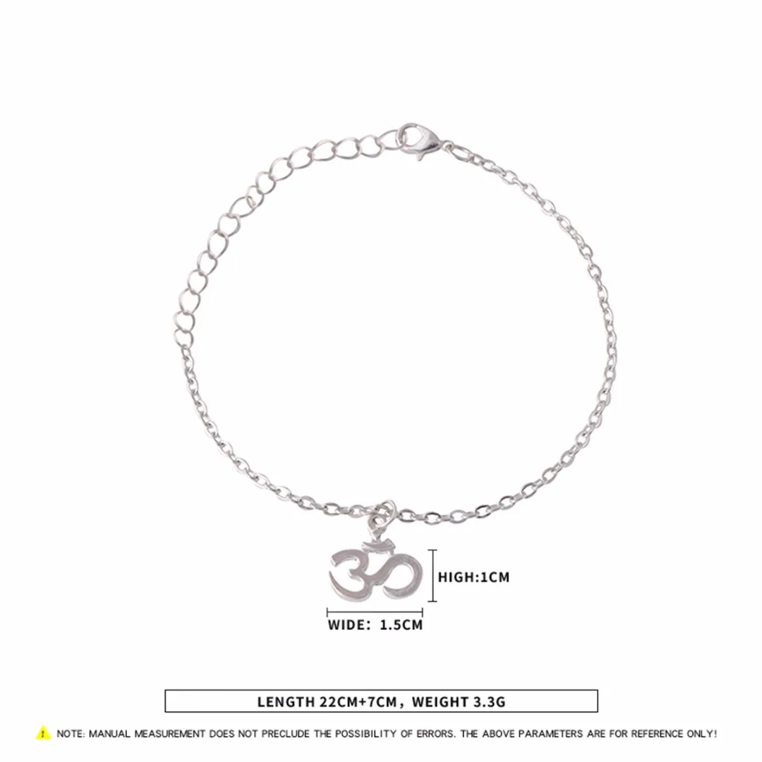 Charms Womens Silver Letter Yoga Anklet Elegant Simple Fashion Ankle Bracelet Popular Romantic Barefoot Shellhard Beach Jewelry