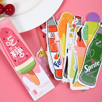 

30pcs/pack Creative Boxed paper bookmarks Original fresh hand-painted have some sweets bookmark Gift Stationery Office Supplies