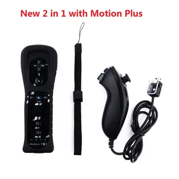 

New 2 in 1 Wireless Remote Gamepad Controller for Wii and Wii U Built-in Motion Plus Nintend Nunchuck Controle Joystick Joypad
