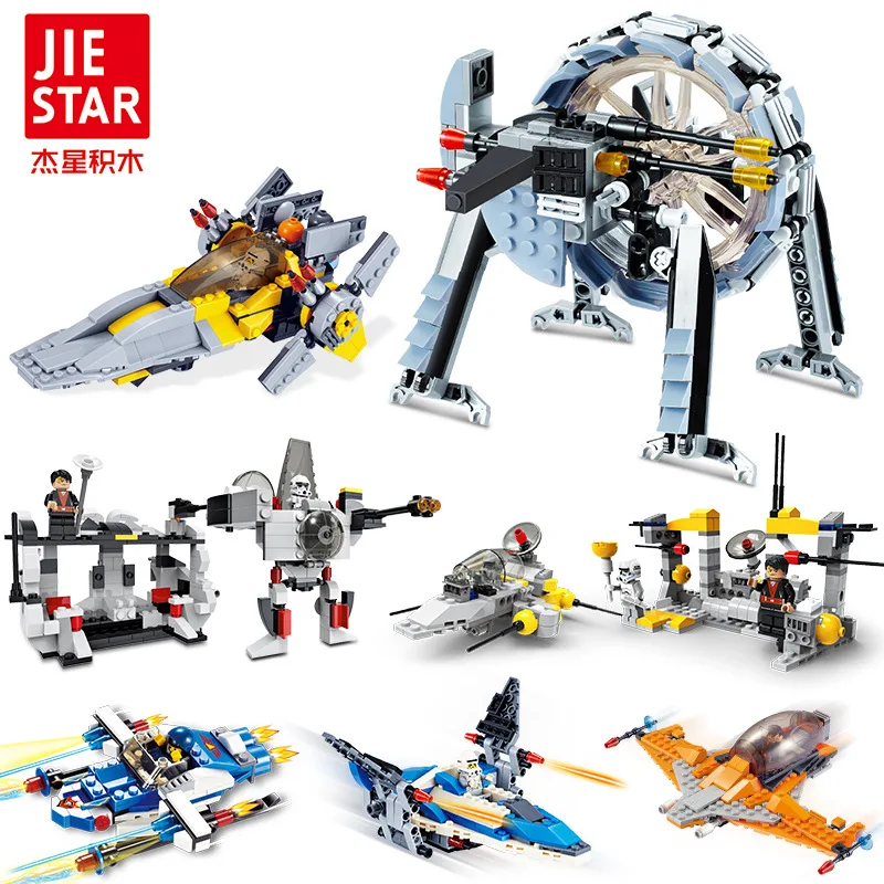 

JIE-STAR Star Team series Block Airship Building Blocks Compatible legoeINGlys Warship model for kids gift 20201-20208