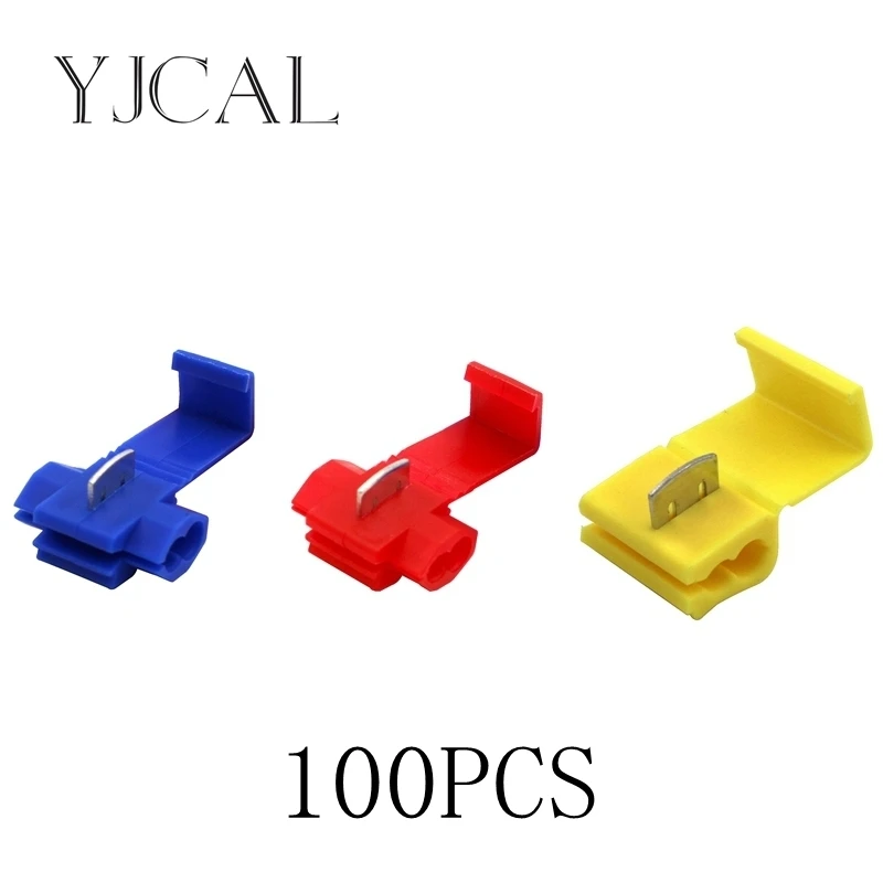 

100PCS Scotch Lock Electric Wire Cable Connectors Quick Splice Terminals Crimp Non Destructive Without Breaking Line AWG 22-18